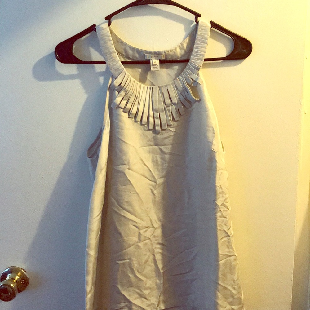 J crew silver silk top